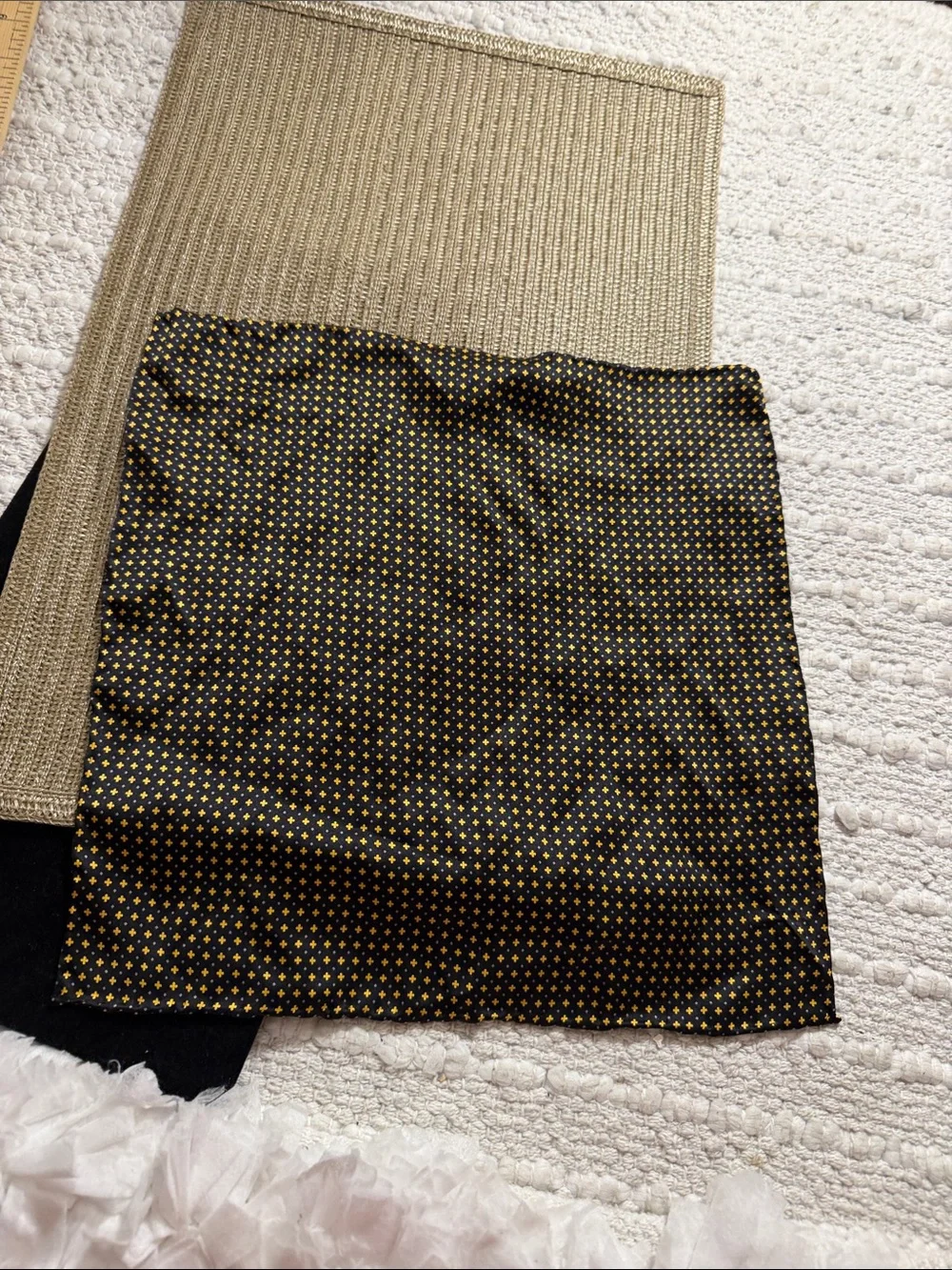 Vitaliano Pancaldi Milano Pocket Square Black Gold Silver Geometric Italy 12x12